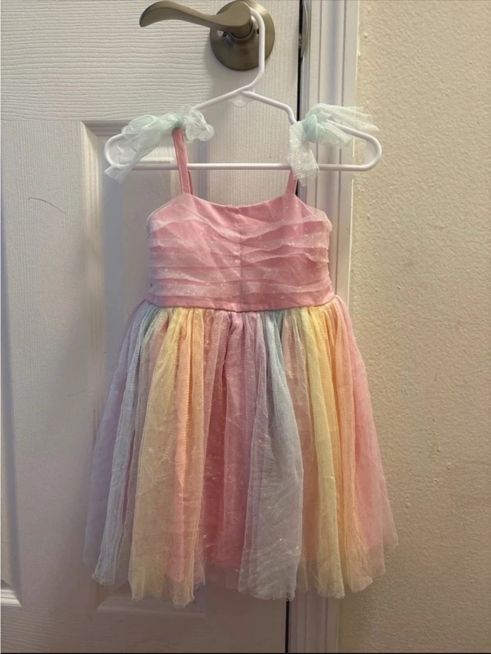 Amazon Pink Pastel Rainbow Tulle Dress for Girls